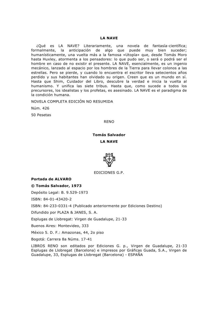 Portada de La nave